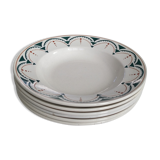 Set of 6 Art Deco plates in Lunéville porcelain model SUCCAO