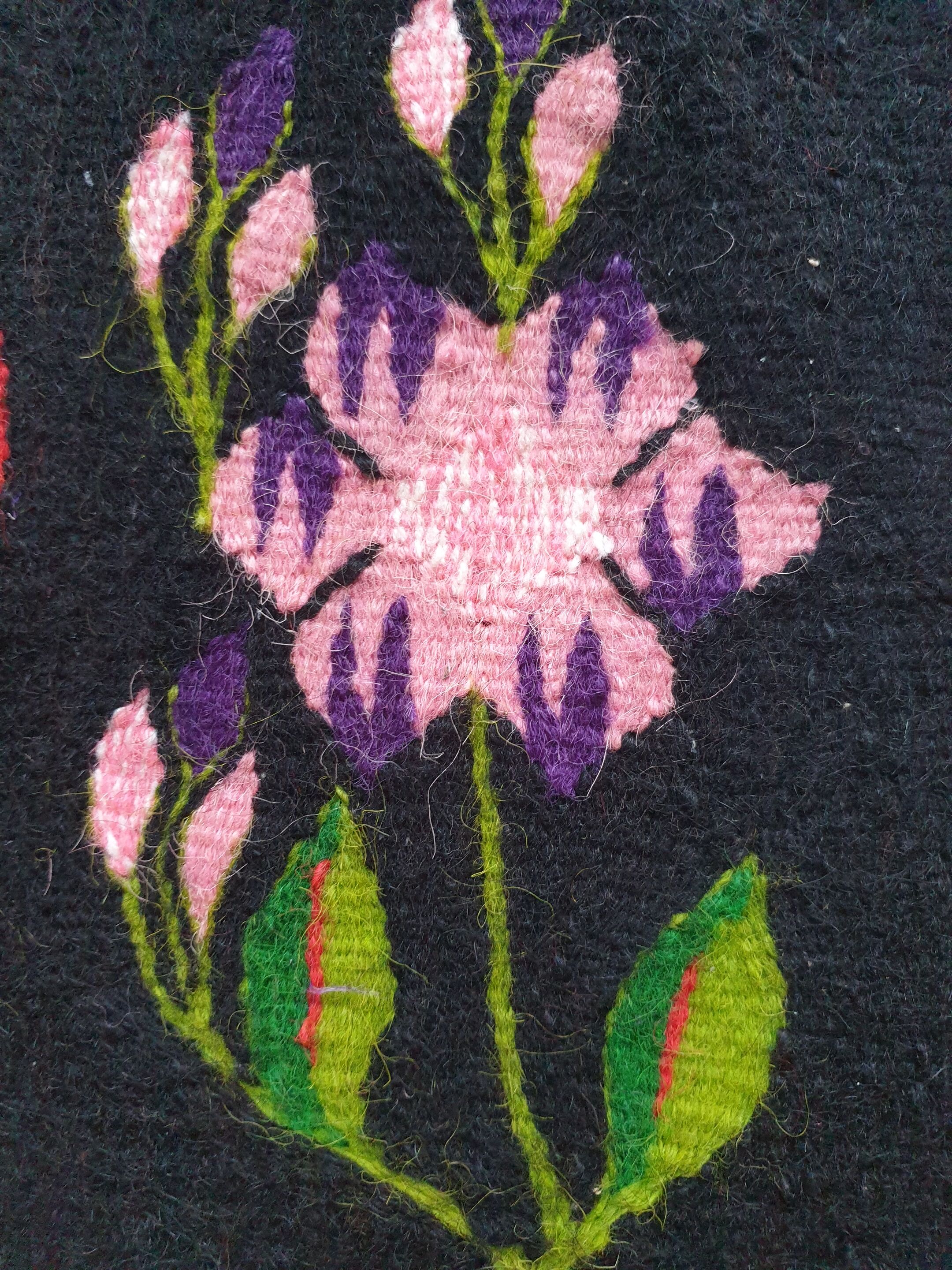 Tapis Oltenian floral, tissé à la main, Roumanie