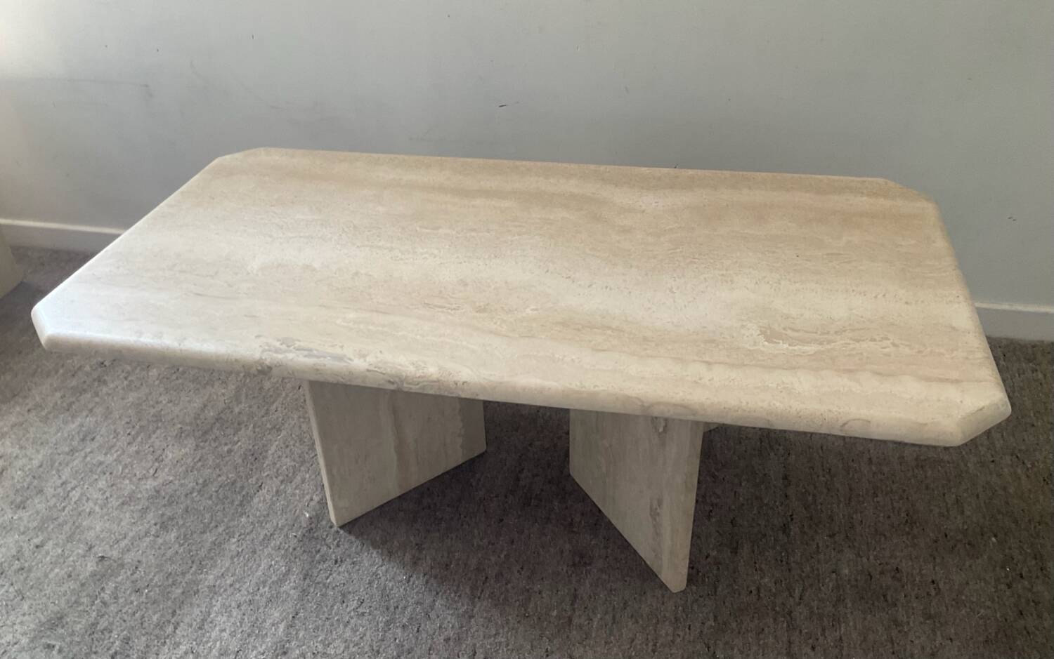 70s travertine coffee table