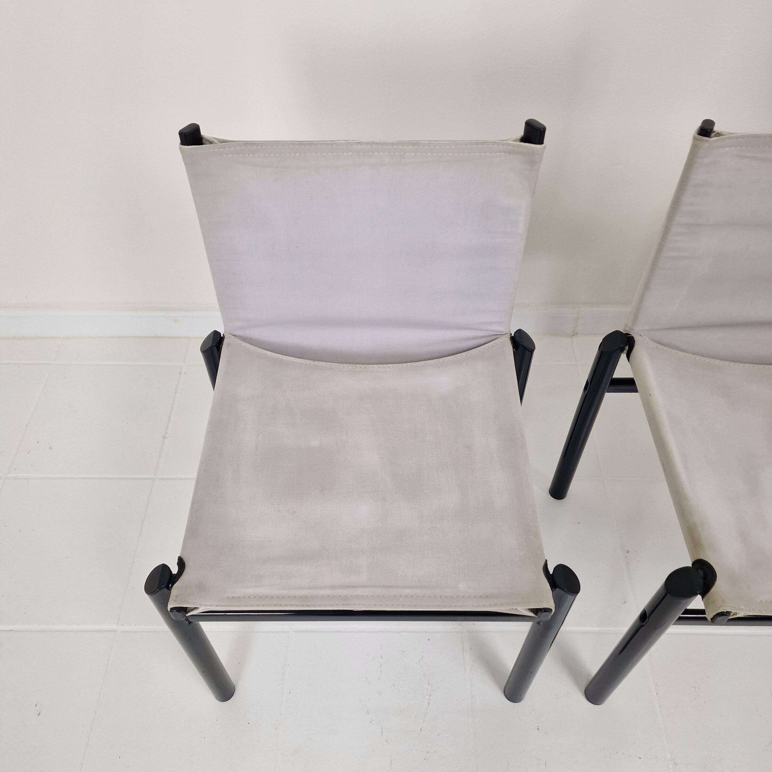 Set of 4 "Mastro" Dining Chairs by Afra & Tobia Scarpa for Molteni, Italy 1980's