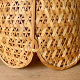 Vintage flower shaped wicker pendant light