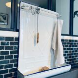 Old enamelled kitchen utensil display