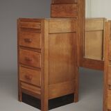 Coiffeuse Art Déco / École de La Haye en chêne. Années 1930