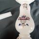 Old Rouen style earthenware candle holder decorated with flower basket 25 cm