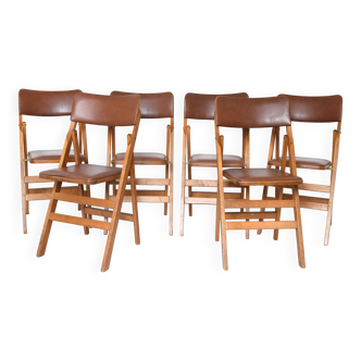 Suite de 6 chaises pliantes vintage