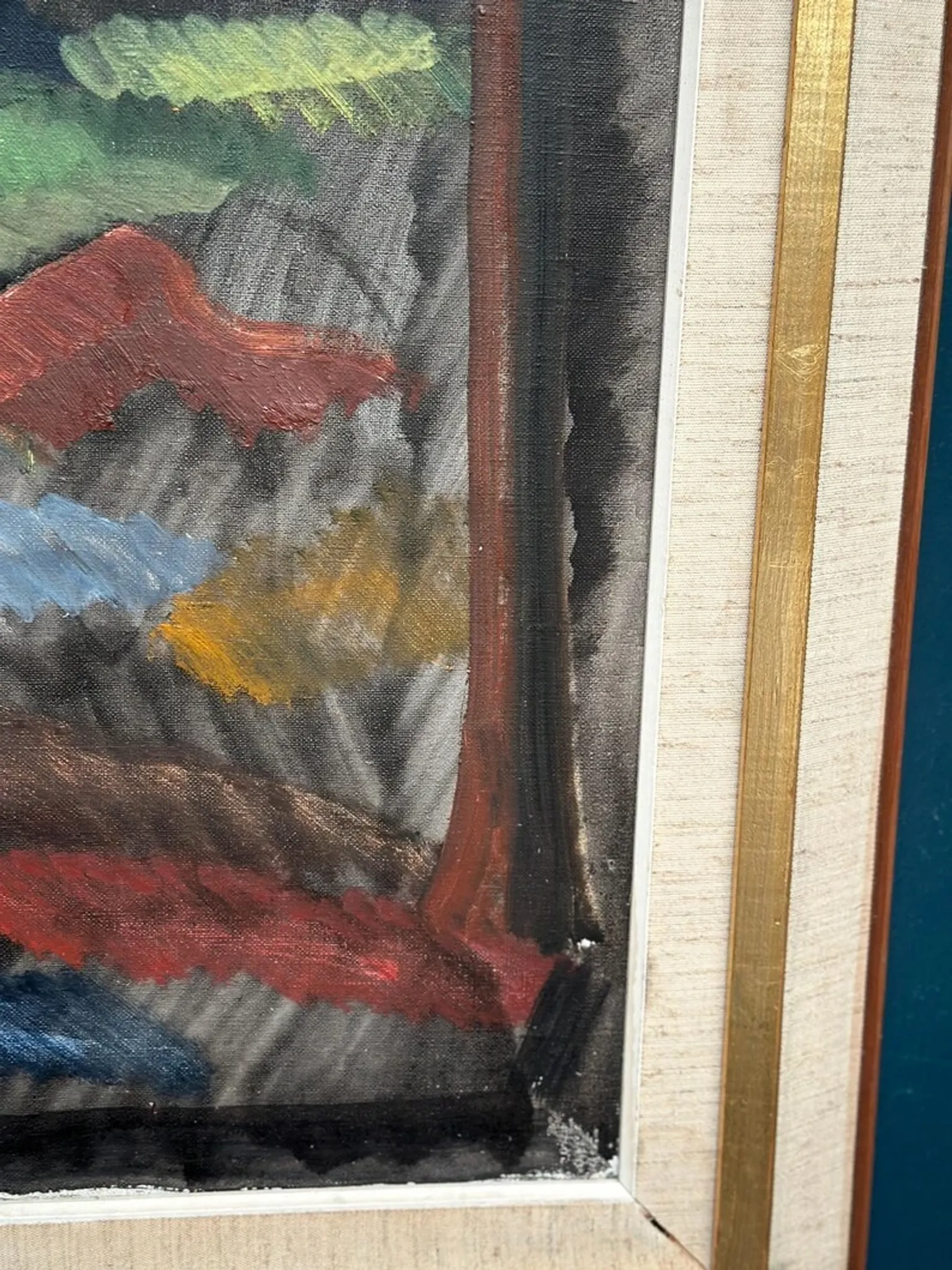 Large Original Swedish Oil on Canvas – “Landscape” by Bror Göransson – Signed – Vintage & Framed – 83 × 63 cm (32.7" × 24.8")
