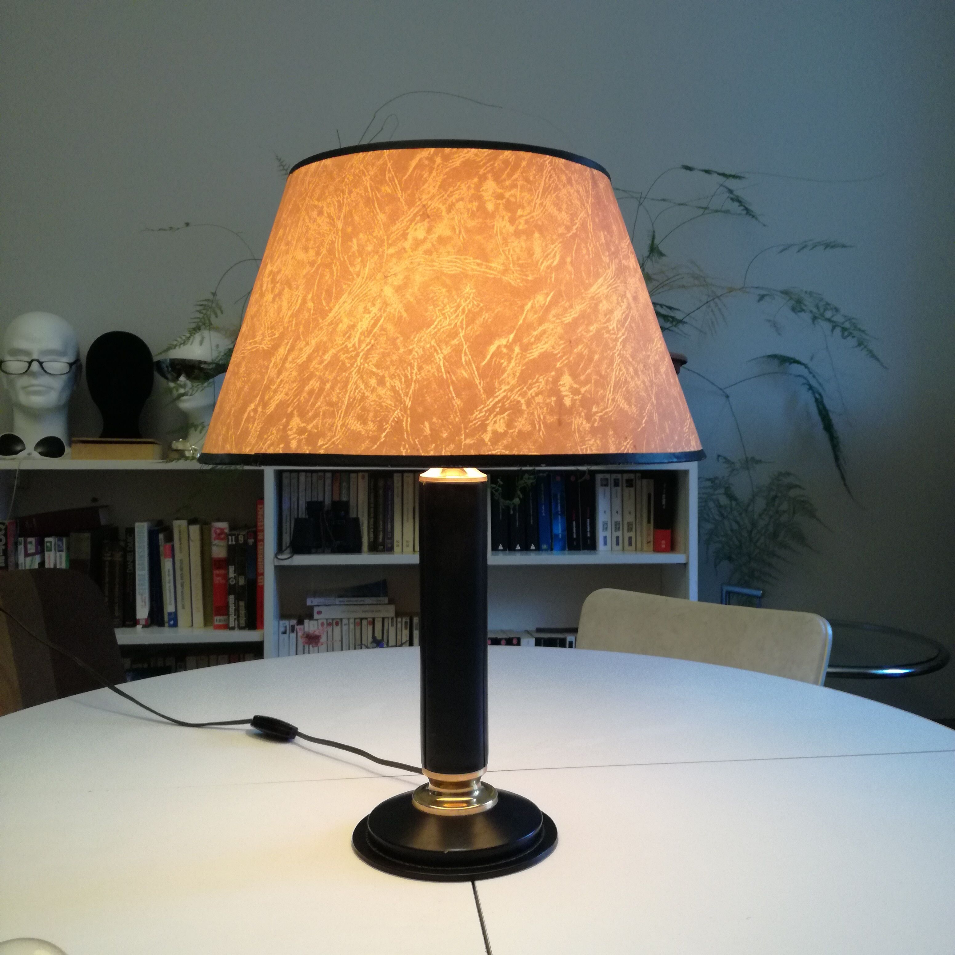 Midcentury leather lamp