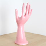 Hand pink ceramic ring sizer doilies