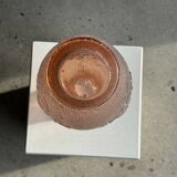 Grand vase rose en verre moulé italien vintage H31