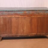 Ancien buffet en teck birman patine bleue d'origine