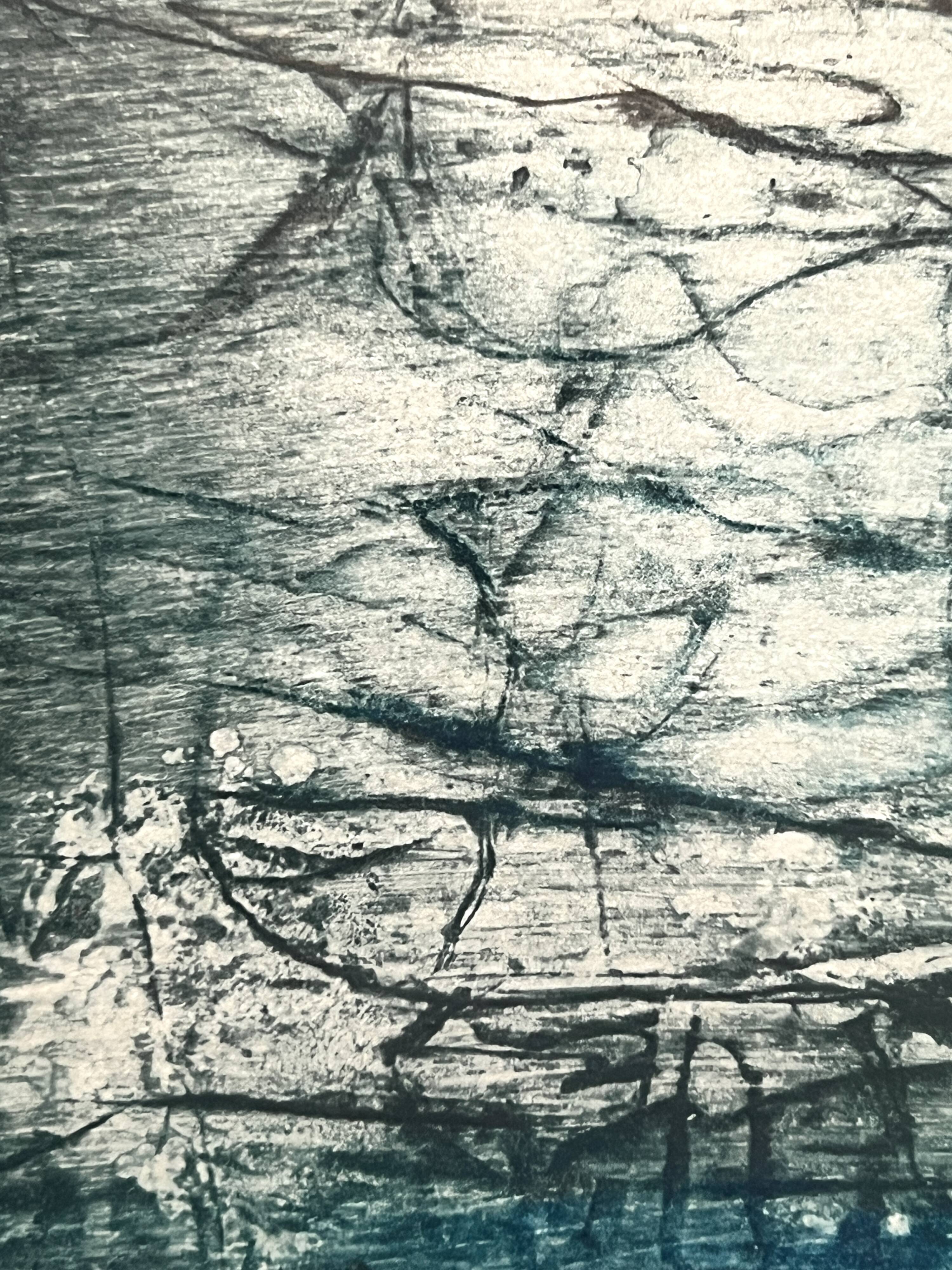 Oil painting & mixed techniques on framed canvas & signed by the artist.