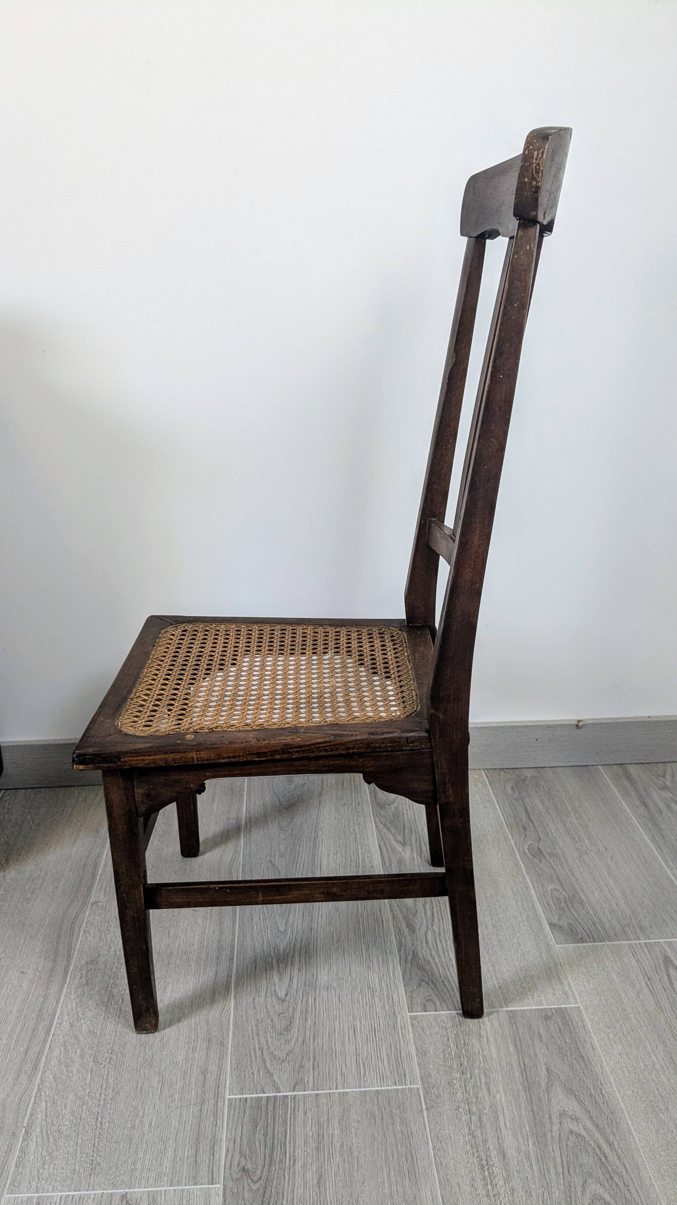 Stella nurse's chair in dark wood and cane