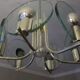 Lustre en métal argenté avec six disques en cristal, Italie années 1960