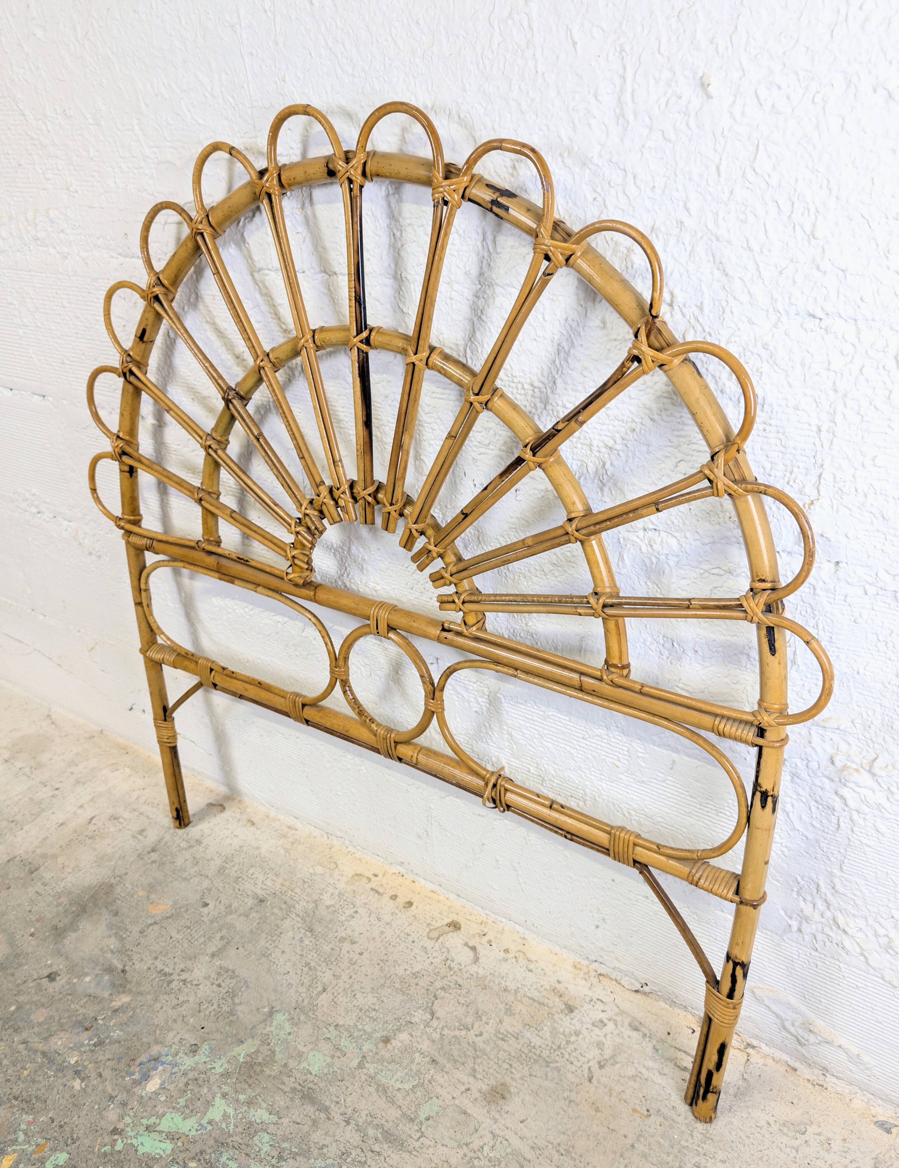 Vintage rattan headboard