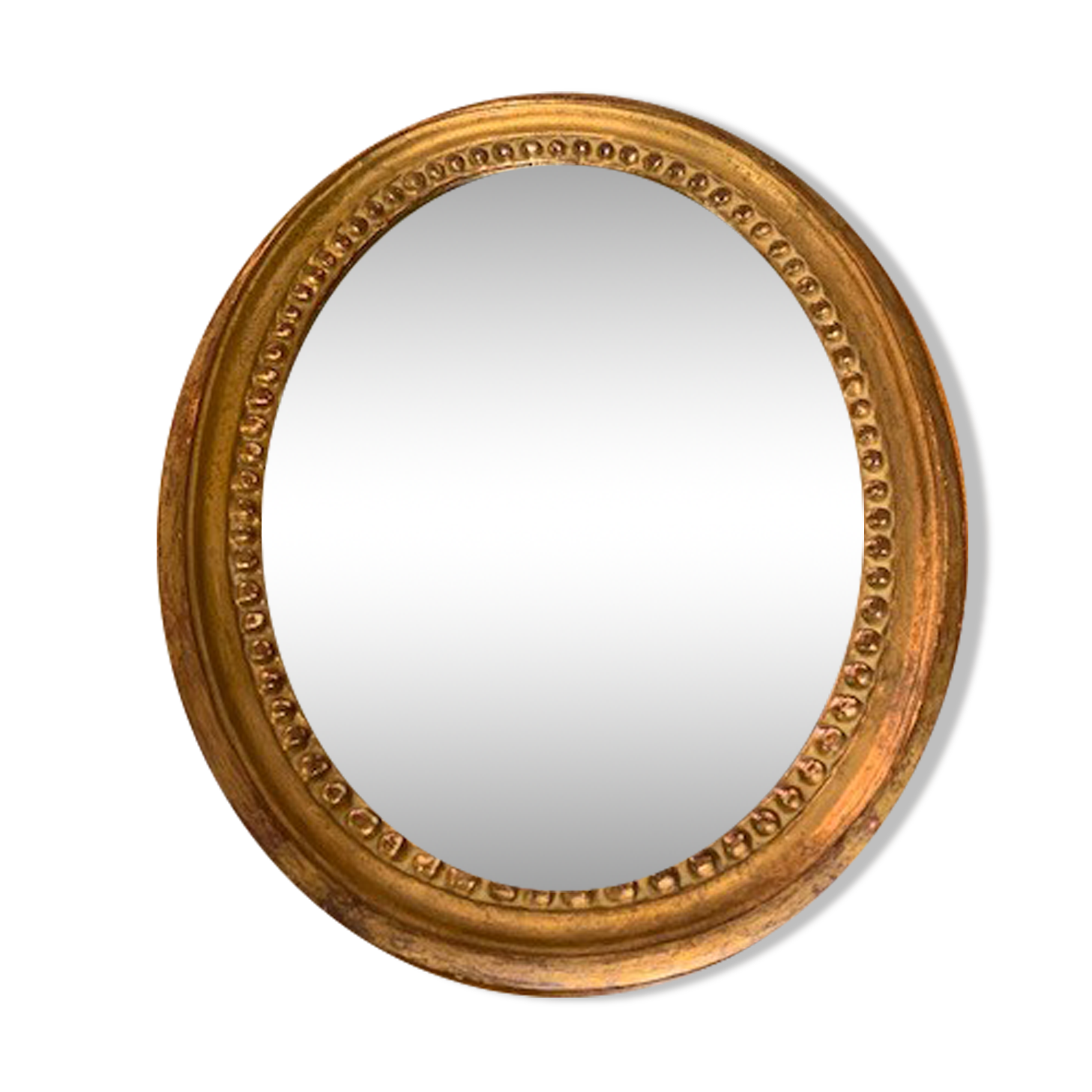Golden mirror with pearl ring, 31x24 cm