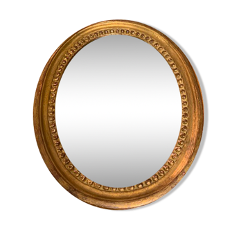 Golden mirror with pearl ring, 31x24 cm