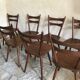 Set of 8 vintage chairs 1960 in beech compass feet