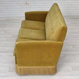 1970s, Danish 3-seater sofa, original light green furniture velour.