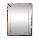 Miroir rectangulaire avec parclose rose attribué à Jacques Adnet - vers 1940