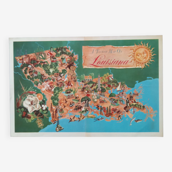 Vintage Map of Louisiana