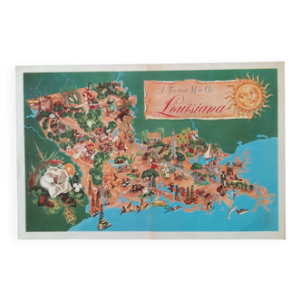 Vintage Map of Louisiana