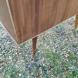 Glass bar veneered wood 50s compass