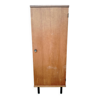 Small vintage Scandinavian shoe cabinet with 1 door.