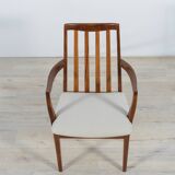 Chaises de salle à manger en teck et tissu du milieu du siècle par Leslie Dandy pour G-Plan, années 1960, lot de 8