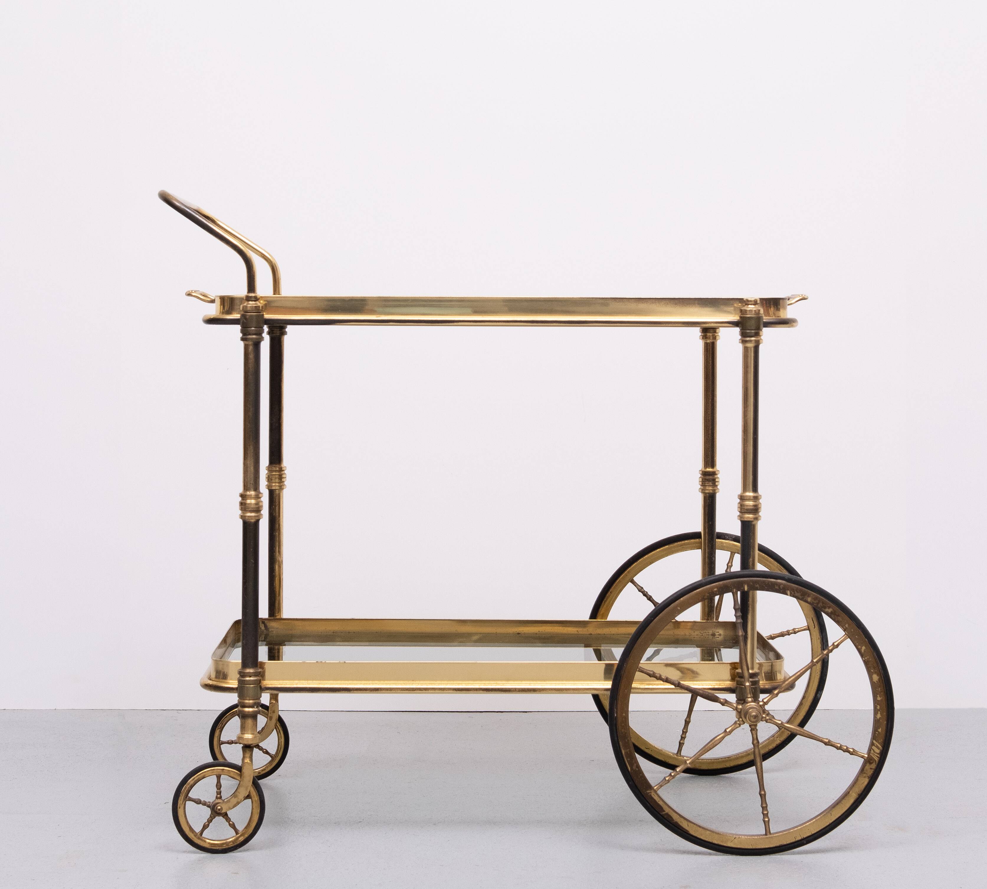 Stunning Brass Bar Trolley 1950s France