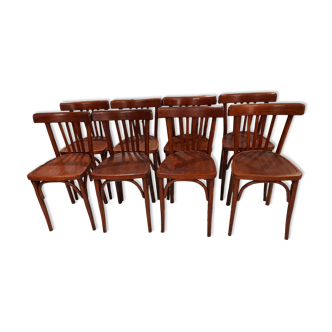 Suite of 8 vintage Bistro chairs 1950s