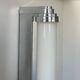 Vintage modernist chrome and opaline wall lamp, France 1980