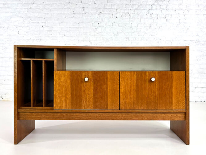 Vintage row or storage cabinet 60s vinyl doors