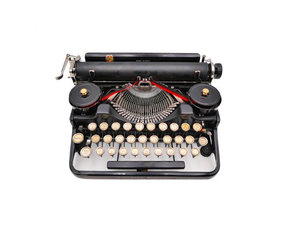 Machine à écrire Underwood portable 3 bank noire révisée ruban neuf 1924