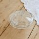 Bonbonnière vintage verre moulé à couvercle – Décor perlé