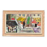 Original Swedish Oil on Canvas – “City Life” by H. Hanson 61 – Vintage & Framed – 72 × 45 cm (28.3" x 17.7")