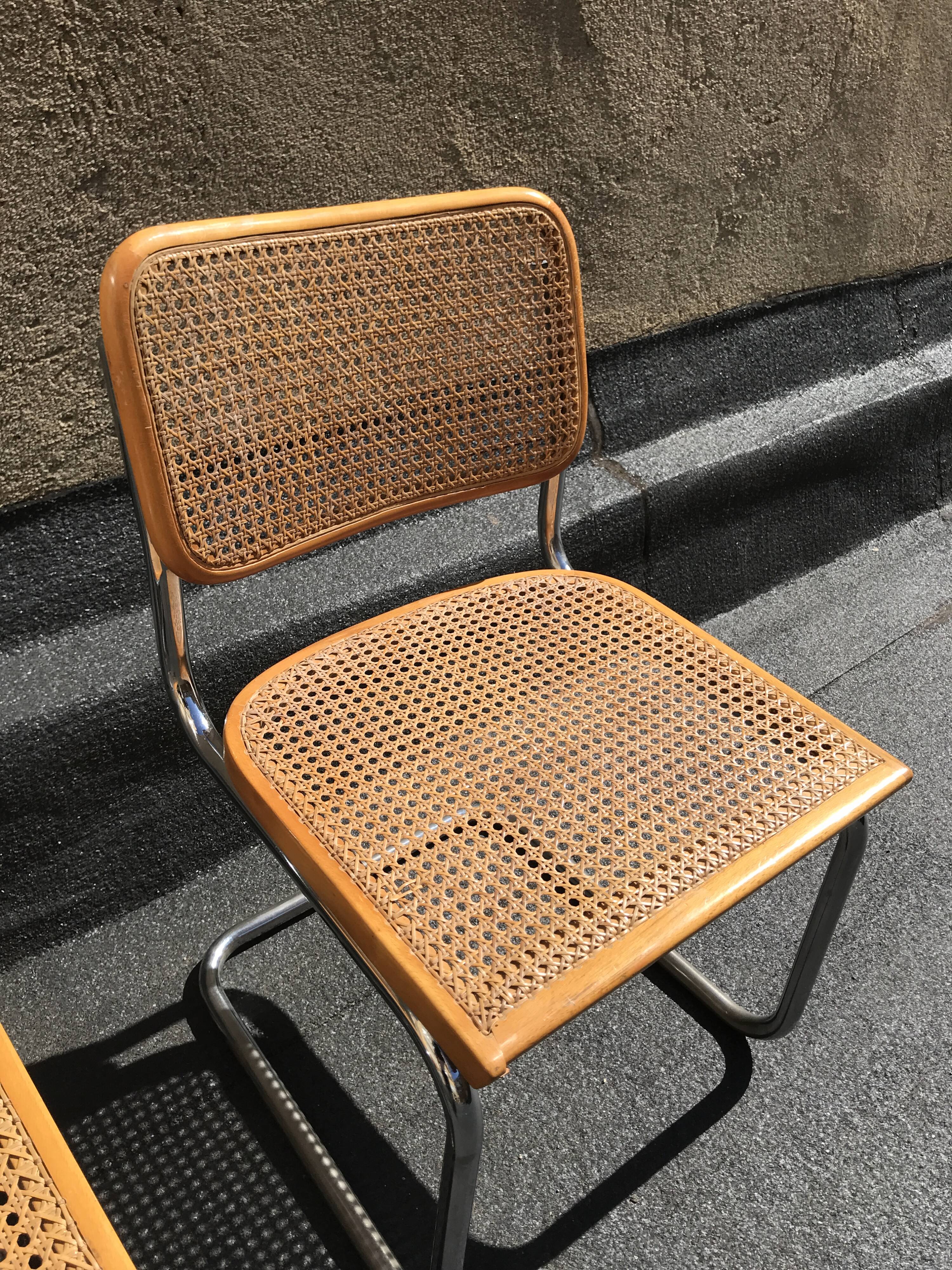 4 chaises Cesca B32 Marcel Breuer