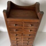 Small Walnut and Cherry Wood Cabinet with Drawer