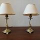 Pair of lamps in solid gold-plated brass