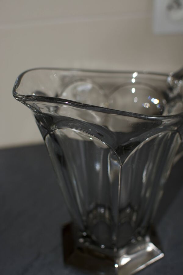 Pichet verseuse vintage art déco cristal pieds argenté