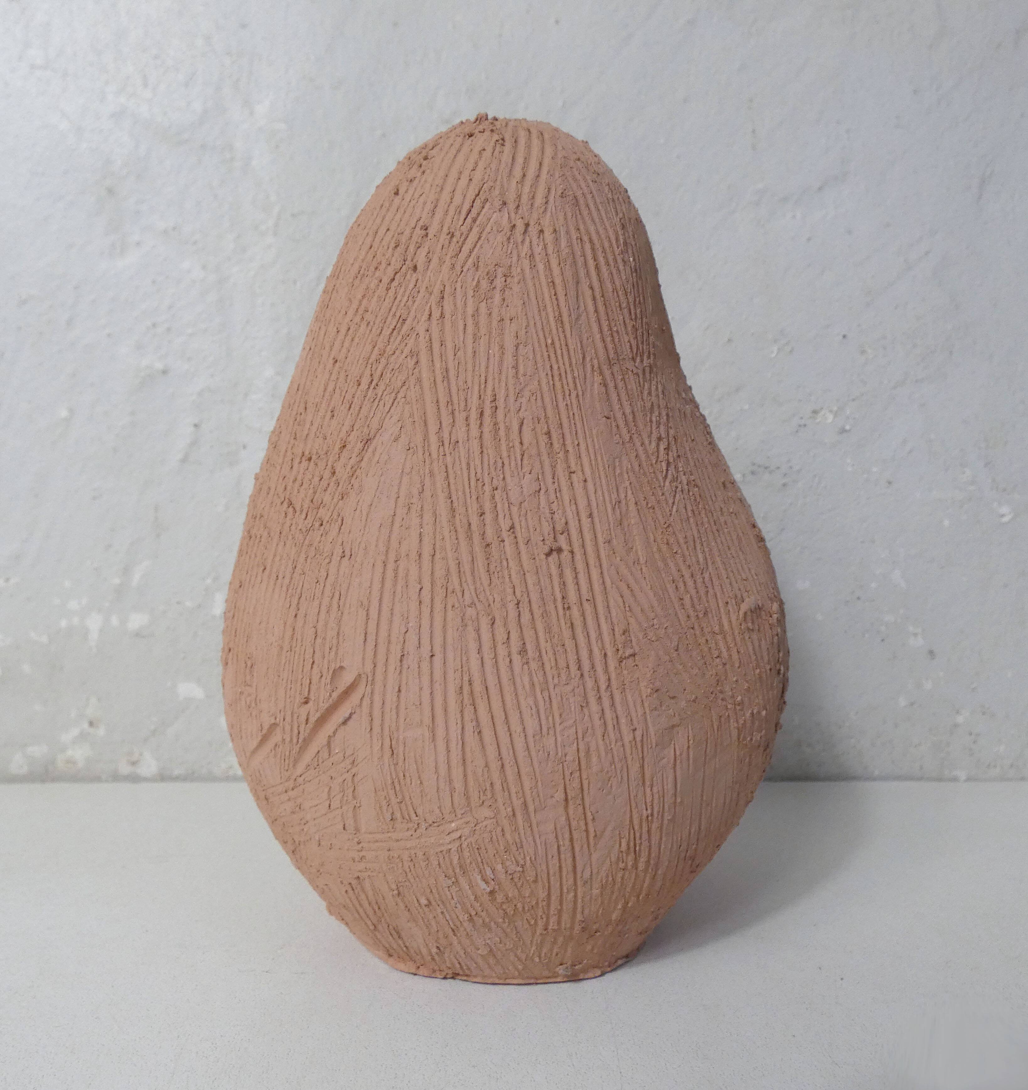 Sculpture mère à l'enfant en terre cuite