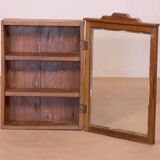Old art deco wall display case in burmese teak
