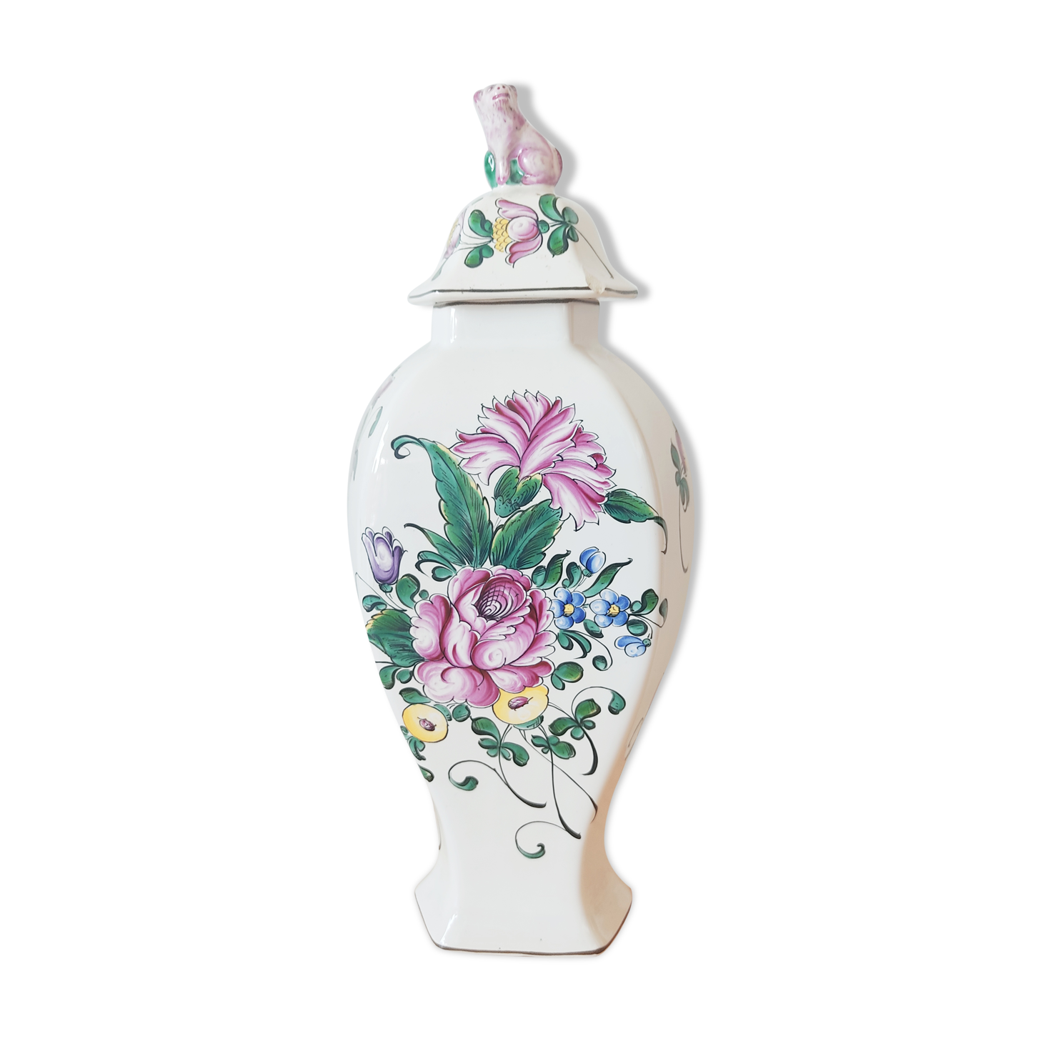 Vase décor hand painted flowers