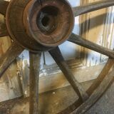 Oak and metal cart wheel