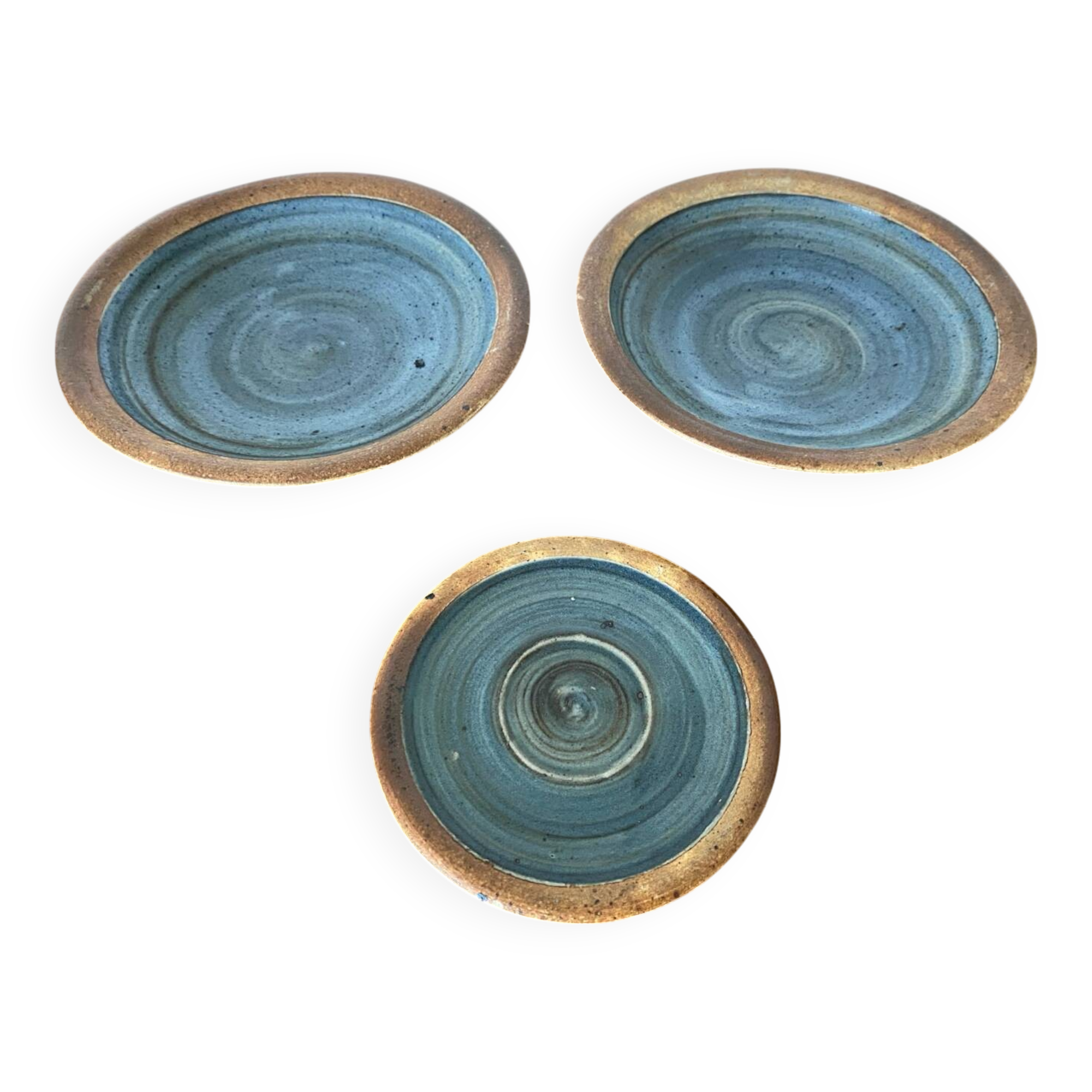 Antique Dish + Bottle Coaster PIERRE DIGAN La Borne Vintage Pyrite Stoneware