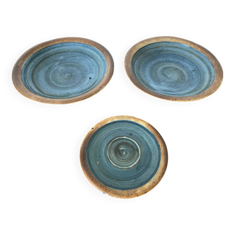Antique Dish + Bottle Coaster PIERRE DIGAN La Borne Vintage Pyrite Stoneware