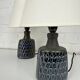 Paire de petites lampes en grès bleu Søholm par Einar Johansen Danemark