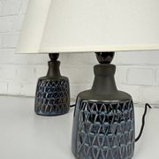 Paire de petites lampes en grès bleu Søholm par Einar Johansen Danemark