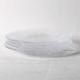 Set of 4 Kosta Boda Tropic Glass Dessert Plates, Scandinavian Fruit Design