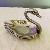 Small swan ashtray with silver metal cups