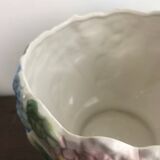 Vintage slip pot with hydrangea pattern